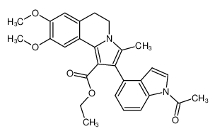 ethyl 2-(1-acetyl-1H-indol-4-yl)-8,9-dimethoxy-3-methyl-5,6-dihydropyrrolo[2,1-a]isoquinoline-1-carboxylate_497962-13-7