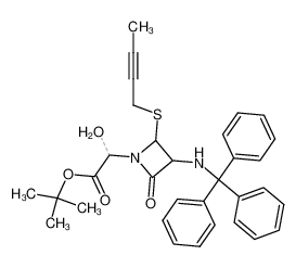 1-(1-hydroxy-1-t-butoxycarbonylmethyl)-3-(triphenylmethylamino)-4-(but-2-ynylthio)azetidin-2-one_49825-36-7