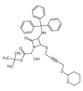 1-(1-chloro-1-t-butoxycarbonylmethyl)-3-(triphenylmethylamino)-4-(4-tetrahydropyranyloxybut-2-ynylthio)azetidine-2-one_49825-44-7