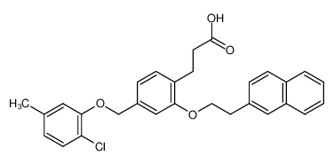 3-(2-(2-(naphthalen-2-yl)ethoxy)-4-(2-chloro-5-methylphenoxymethyl)phenyl)propanoic acid_499144-54-6