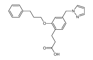 3-(2-(3-phenylpropoxy)-4-(pyrazol-1-ylmethyl)phenyl)propanoic acid_499145-33-4