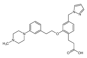 3-(2-(2-(3-(4-methylpiperazin-1-yl)phenyl)ethoxy)-4-(pyrazol-1-ylmethyl)phenyl)propanoic acid_499145-62-9