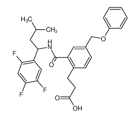 3-(2-((3-methyl-1-(2,4,5-trifluorophenyl)butyl)carbamoyl)-4-phenoxymethylphenyl)propanoic acid_499148-02-6