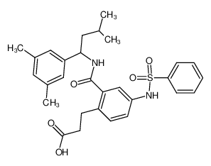 3-(2-((3-methyl-1-(3,5-dimethylphenyl)butyl)carbamoyl)-4-phenylsulfonylaminophenyl)propanoic acid_499149-36-9