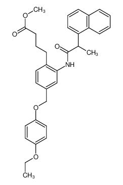 4-(2-((2-(naphthalen-1-yl)propanoyl)amino)-4-(4-ethoxyphenoxymethyl)phenyl)butanoic acid methyl ester_499150-34-4