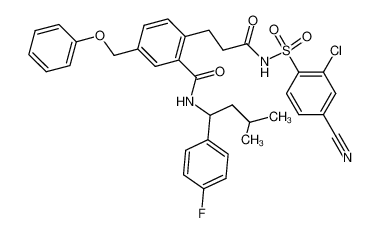 N-(2-chloro-4-cyanophenylsulfonyl)-3-(2-((3-methyl-1-(4-fluorophenyl)butyl)carbamoyl)-4-phenoxymethylphenyl)propanamide_499152-09-9