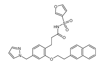 N-(furan-3-ylsulfonyl)-3-(2-(2-(naphthalen-2-yl)ethoxy)-4-(pyrazol-1-ylmethyl)phenyl)propanamide_499152-92-0