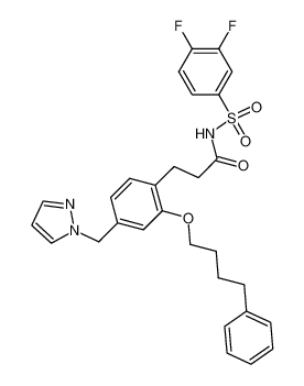 N-(3,4-difluorophenylsulfonyl)-3-(2-(4-phenylbutoxy)-4-(pyrazol-1-ylmethyl)phenyl)propanamide CAS:499153-34-3 manufacturer & supplier