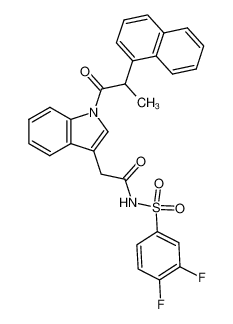 N-(3,4-difluorophenylsulfonyl)-2-(1-(1-(naphthalen-1-yl)ethylcarbonyl)indol-3-yl)acetamide_499153-87-6