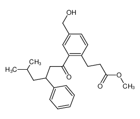 3-(2-(5-methyl-3-phenylhexanoyl)-4-hydroxymethylphenyl)propanoic acid methyl ester_499154-09-5