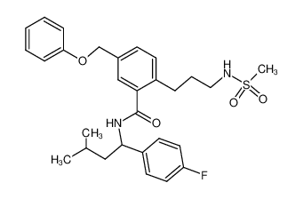 N-(3-methyl-1-(4-fluorophenyl)butyl)-2-(3-mesylaminopropyl)-5-phenoxymethylbenzamide_499154-13-1