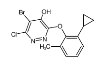 5-Bromo-6-chloro-3-(2-cyclopropyl-6-methylphenoxy)-4-pyridazinol_499234-65-0