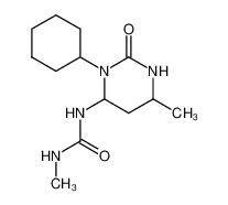 1-(3-cyclohexyl-6-methyl-2-oxo-hexahydro-pyrimidin-4-yl)-3-methyl-urea_4997-09-5