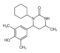 1-cyclohexyl-6-(4-hydroxy-3,5-dimethyl-phenyl)-4-methyl-tetrahydro-pyrimidin-2-one_4997-28-8