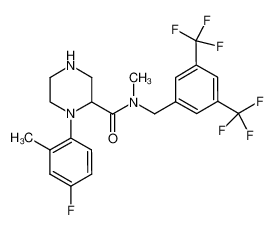 N-(3,5-bis(trifluoromethyl)benzyl)-1-(4-fluoro-2-methylphenyl)-N-methylpiperazine-2-carboxamide_499779-60-1