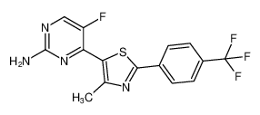 5-fluoro-4-(4-methyl-2-(4-(trifluoromethyl)phenyl)thiazol-5-yl)pyrimidin-2-amine_499796-55-3