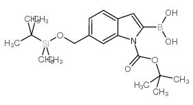 [6-[[tert-butyl(dimethyl)silyl]oxymethyl]-1-[(2-methylpropan-2-yl)oxycarbonyl]indol-2-yl]boronic acid_501364-51-8
