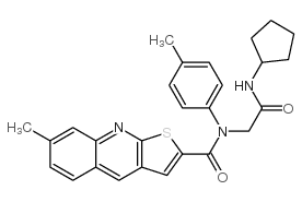 Thieno[2,3-b]quinoline-2-carboxamide, N-[2-(cyclopentylamino)-2-oxoethyl]-7-methyl-N-(4-methylphenyl)- (9CI)_606114-16-3