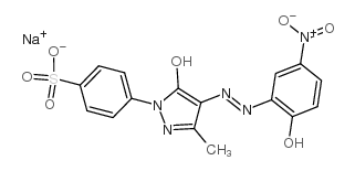 sodium,4-[3-methyl-4-[(2E)-2-(3-nitro-6-oxocyclohexa-2,4-dien-1-ylidene)hydrazinyl]-5-oxo-4H-pyrazol-1-yl]benzenesulfonate_6359-86-0