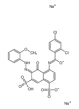 disodium,(6E)-4-[(2,4-dichlorobenzoyl)amino]-6-[(2-methoxyphenyl)hydrazinylidene]-5-oxonaphthalene-1,7-disulfonate_6416-33-7