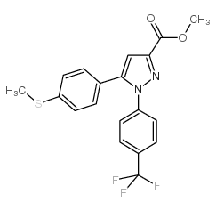 methyl 5-(4-methylsulfanylphenyl)-1-[4-(trifluoromethyl)phenyl]pyrazole-3-carboxylate_641639-55-6