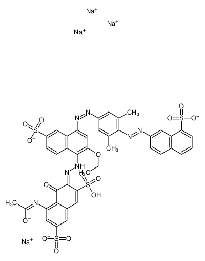 tetrasodium,(3Z)-5-acetamido-3-[[4-[[3,5-dimethyl-4-[(8-sulfonatonaphthalen-2-yl)diazenyl]phenyl]diazenyl]-2-ethoxy-6-sulfonatonaphthalen-1-yl]hydrazinylidene]-4-oxonaphthalene-2,7-disulfonate_6428-18-8