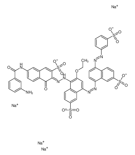 tetrasodium,(3Z)-7-[(3-aminobenzoyl)amino]-3-[[2-ethoxy-6-sulfonato-4-[[7-sulfonato-4-[(3-sulfonatophenyl)diazenyl]naphthalen-1-yl]diazenyl]naphthalen-1-yl]hydrazinylidene]-4-oxonaphthalene-2-sulfonate_6428-19-9