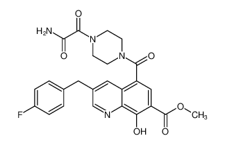 methyl 5-(4-(2-amino-2-oxoacetyl)piperazine-1-carbonyl)-3-(4-fluorobenzyl)-8-hydroxyquinoline-7-carboxylate_675611-03-7