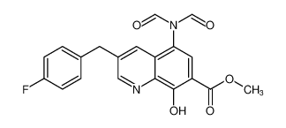 methyl 3-(4-fluorobenzyl)-5-(N-formylformamido)-8-hydroxyquinoline-7-carboxylate_675611-29-7