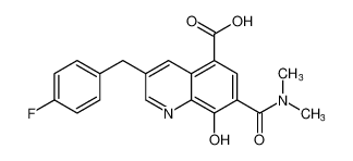 7-(dimethylcarbamoyl)-3-(4-fluorobenzyl)-8-hydroxyquinoline-5-carboxylic acid_675611-50-4