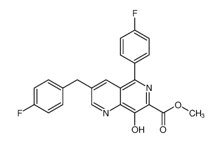 methyl 3-(4-fluorobenzyl)-5-(4-fluorophenyl)-8-hydroxy-1,6-naphthyridine-7-carboxylate_675612-41-6