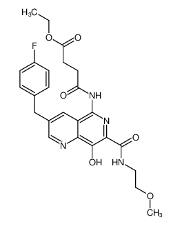 ethyl 4-((3-(4-fluorobenzyl)-8-hydroxy-7-((2-methoxyethyl)carbamoyl)-1,6-naphthyridin-5-yl)amino)-4-oxobutanoate_675613-91-9