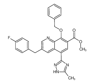 methyl 8-(benzyloxy)-3-(4-fluorobenzyl)-5-(5-methyl-1H-1,2,4-triazol-3-yl)quinoline-7-carboxylate_675614-91-2