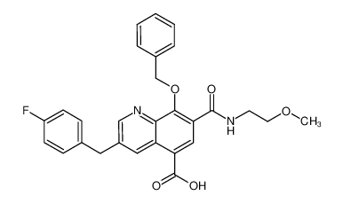 8-(benzyloxy)-3-(4-fluorobenzyl)-7-((2-methoxyethyl)carbamoyl)quinoline-5-carboxylic acid_675614-99-0