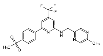 N-((5-methylpyrazin-2-yl)methyl)-6-(4-(methylsulfonyl)phenyl)-4-(trifluoromethyl)pyridin-2-amine_675618-70-9