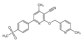 4-methyl-2-((6-methylpyridin-3-yl)methoxy)-6-(4-(methylsulfonyl)phenyl)nicotinonitrile_675619-41-7