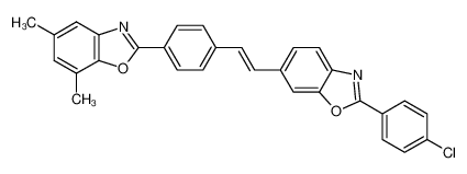 2-(4-{2-[2-(4-chloro-phenyl)-benzooxazol-6-yl]-vinyl}-phenyl)-5,7-dimethyl-benzooxazole_67563-05-7