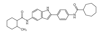 N-(4-(5-(2-methylcyclohexane-1-carboxamido)-1H-indol-2-yl)phenyl)cycloheptanecarboxamide_675821-44-0