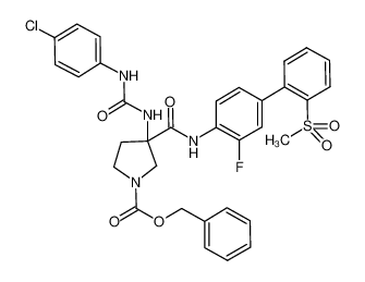 3-[3-(4-chloro-phenyl)-ureido]-3-(3-fluoro-2'-methanesulfonyl-biphenyl-4-ylcarbamoyl)-pyrrolidine-1-carboxylic acid benzyl ester_675834-16-9