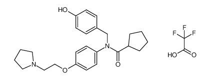 cyclopentanecarboxylic acid (4-hydroxy-benzyl)-[4-(2-pyrrolidin-1-yl-ethoxy)-phenyl]-amide, trifluoroacetate salt_675865-37-9