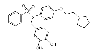 N-(4-hydroxy-3-methyl-benzyl)-N-[4-(2-pyrrolidin-1-yl-ethoxy)-phenyl]-benzenesulfonamide_675866-67-8