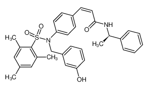 (R)-3-{4-[(3-hydroxy-benzyl)-(2,4,6-trimethyl-benzenesulfonyl)-amino]-phenyl}-N-(1-phenyl-ethyl)-acrylamide_675868-38-9