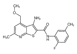 3-amino-4-methoxymethyl-6-methylthieno[2,3-b]pyridine-2-carboxylic acid (2-fluoro-5-methylphenyl)amide_675869-55-3
