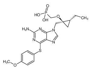 rel-(((1R,2R)-1-((2-amino-6-((4-methoxyphenyl)thio)-9H-purin-9-yl)methyl)-2-ethylcyclopropoxy)methyl)phosphonic acid_675875-53-3