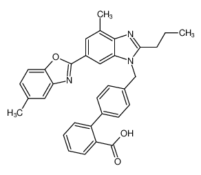 4'-((4-methyl-6-(5-methylbenzo[d]oxazol-2-yl)-2-propyl-1H-benzo[d]imidazol-1-yl)methyl)-[1,1'-biphenyl]-2-carboxylic acid_675882-76-5