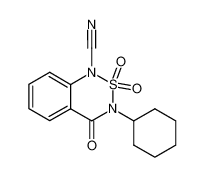 3-cyclohexyl-2,2,4-trioxo-3,4-dihydro-2H-2λ6-benzo[1,2,6]thiadiazine-1-carbonitrile_67593-60-6