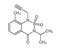 3-isopropyl-8-methyl-2,2-dioxo-1-prop-2-ynyl-2,3-dihydro-1H-2λ6-benzo[1,2,6]thiadiazin-4-one_67594-34-7