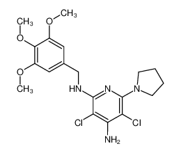 3, 5-Dichloro-6-pyrrolidin-1-yl-N*2*-(3,4,5-trimethoxy-benzyl)-pyridine-2, 4- diamine_676095-92-4