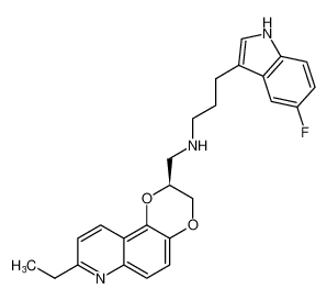 (S)-N-((8-ethyl-2,3-dihydro-[1,4]dioxino[2,3-f]quinolin-2-yl)methyl)-3-(5-fluoro-1H-indol-3-yl)propan-1-amine_676121-88-3