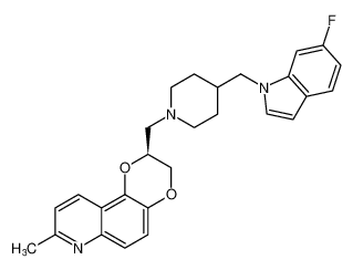 (S)-2-((4-((6-fluoro-1H-indol-1-yl)methyl)piperidin-1-yl)methyl)-8-methyl-2,3-dihydro-[1,4]dioxino[2,3-f]quinoline_676125-45-4